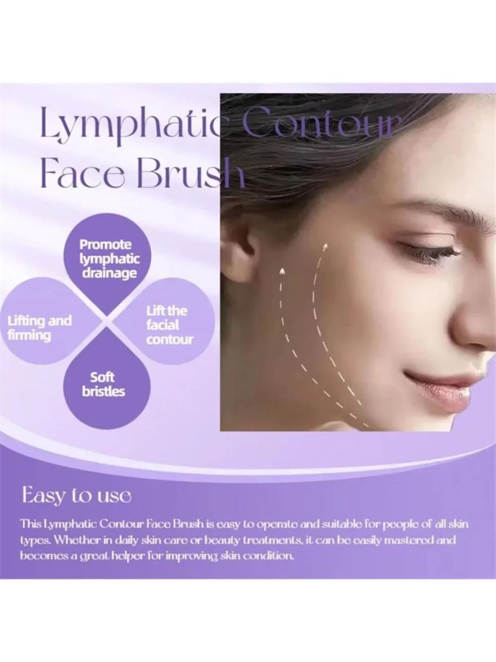 1 PC Lymphatic Contour Face Brush for Sculpting, Anti-Puffiness,Detox and Lift